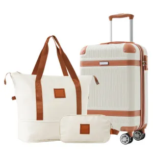 Suitcase Lock TSA Luggage Double Spinner Hardshell International tracking Free gift with purchase Wheels 3 Carry-on Sets With Piece