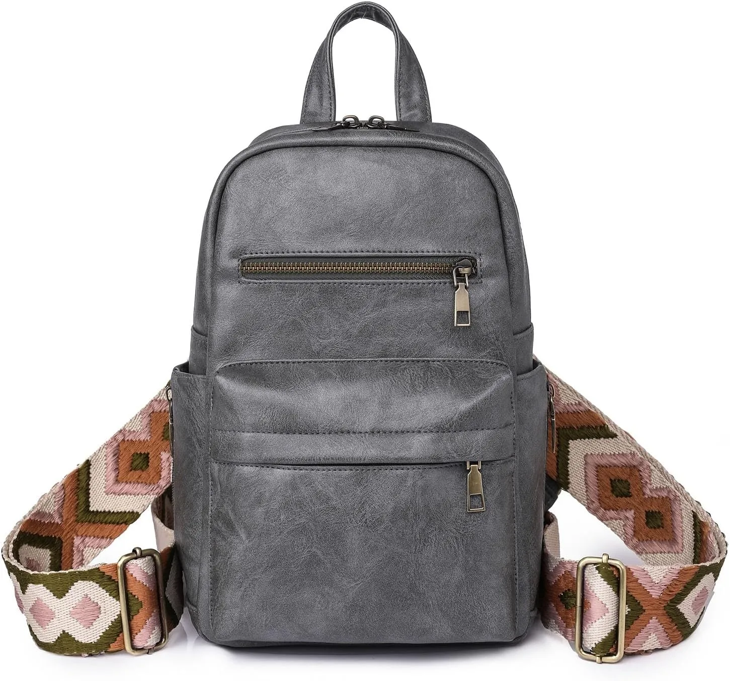 Summer New Women's Bag Fashion Retro Solid s' Backpack Variable Chest Bag Electrostatic Sprayer (Grey, One Size)
