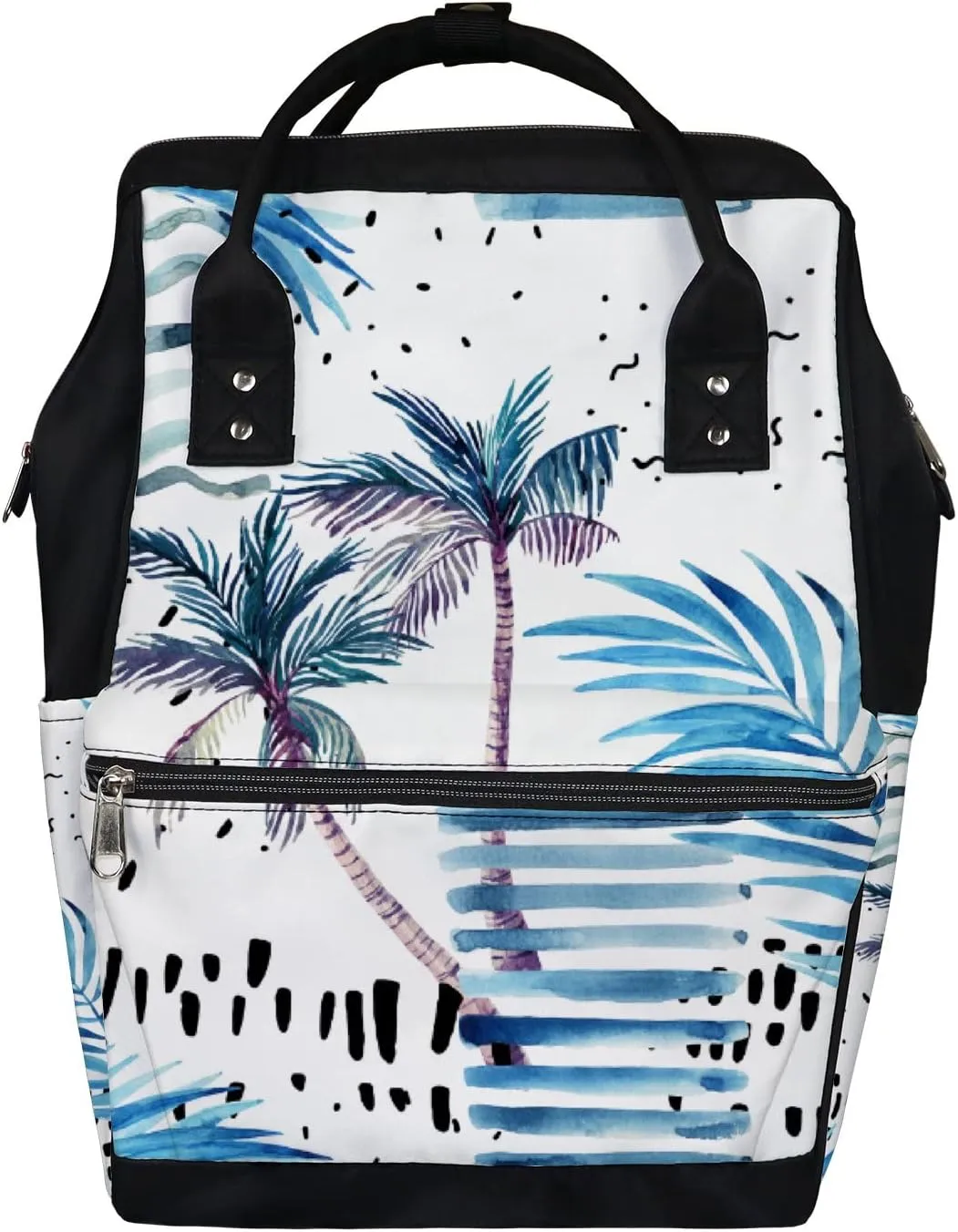 Summer Palm Coconut Tree Diaper Bag Backpack Waterproof Backpack Baby Nappy Changing Bag for Travel Large Capacity Durable and Stylish for Woman