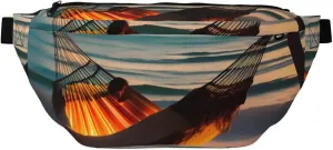 Sunset Beach Hammock Crossbody Waist Bag.Large Capacity, Waterproof And Dustproof, Secure Zipper, Suitable For Travel And Outdoor Activities.
