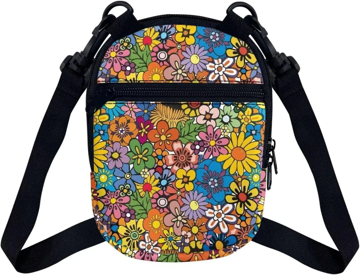 Suobstales Messenger Bag for Women Crossbody Zipper Bag with Adjustable Strap Portable Phone Purse Shoulder Handbag