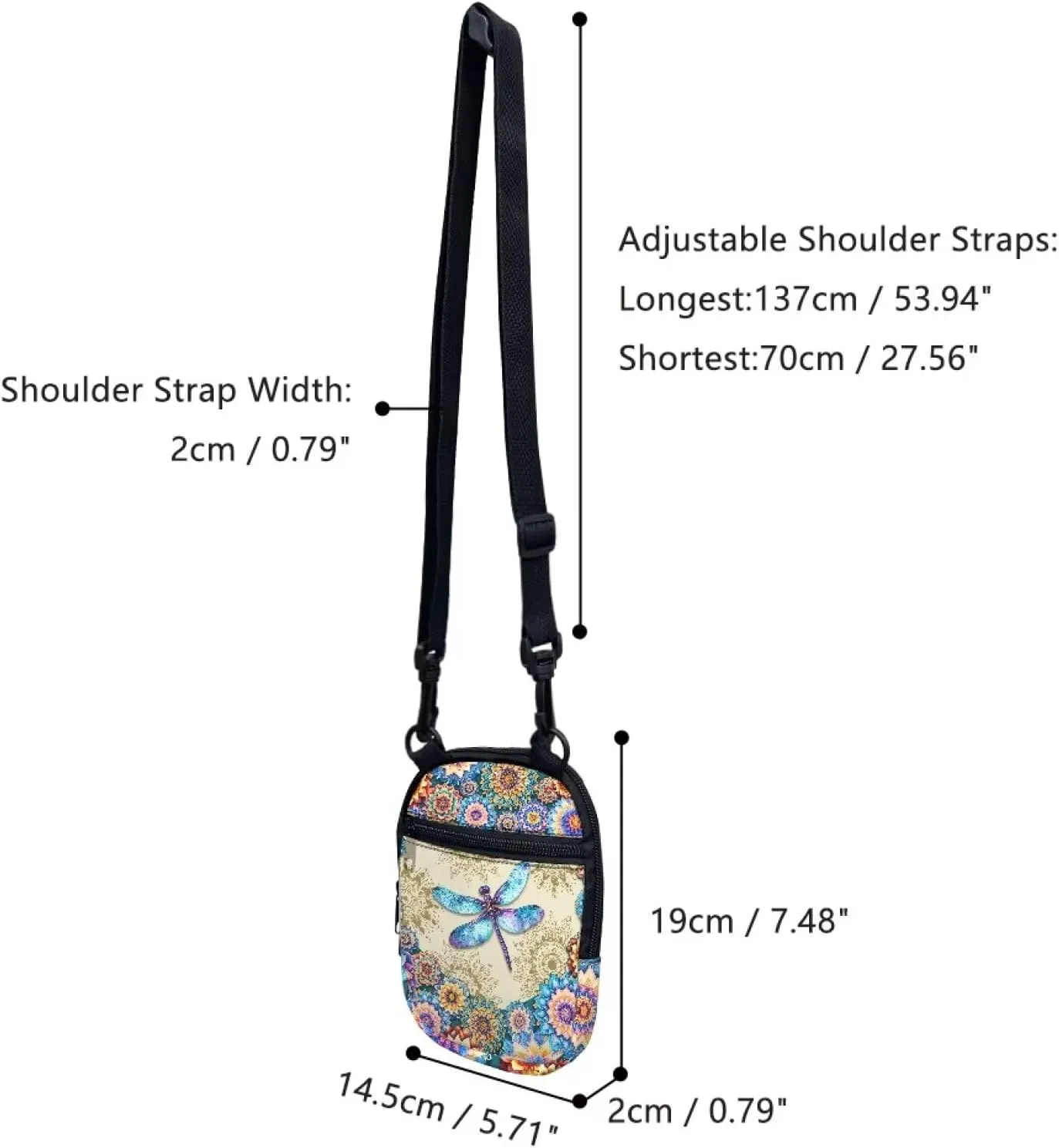 Suobstales Women Messenger Bag Mini Cross-Body Cell Phone Purse Shoulder Strap Wallet Pouch Bag Girls Crossbody Bag