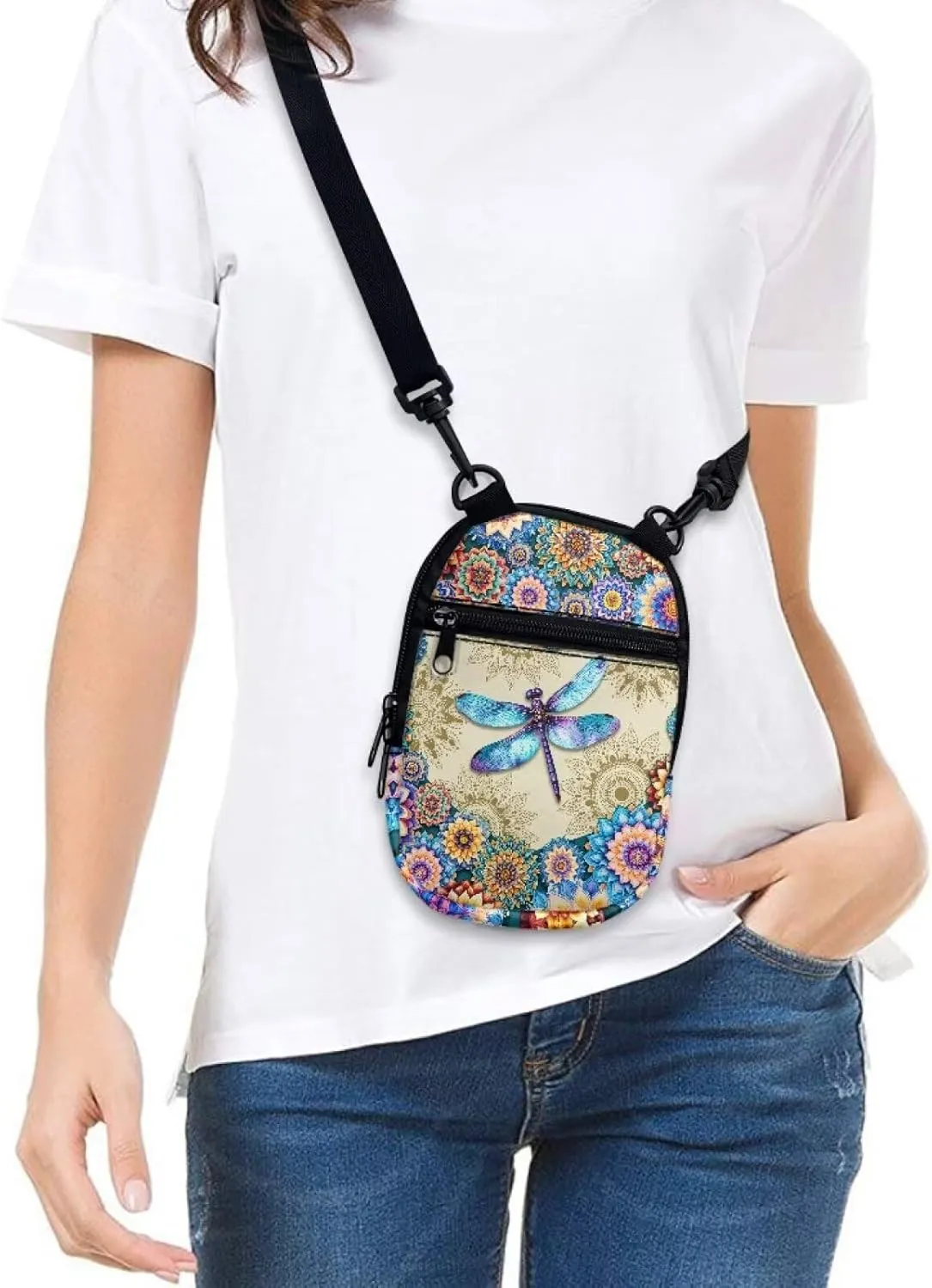 Suobstales Women Messenger Bag Mini Cross-Body Cell Phone Purse Shoulder Strap Wallet Pouch Bag Girls Crossbody Bag