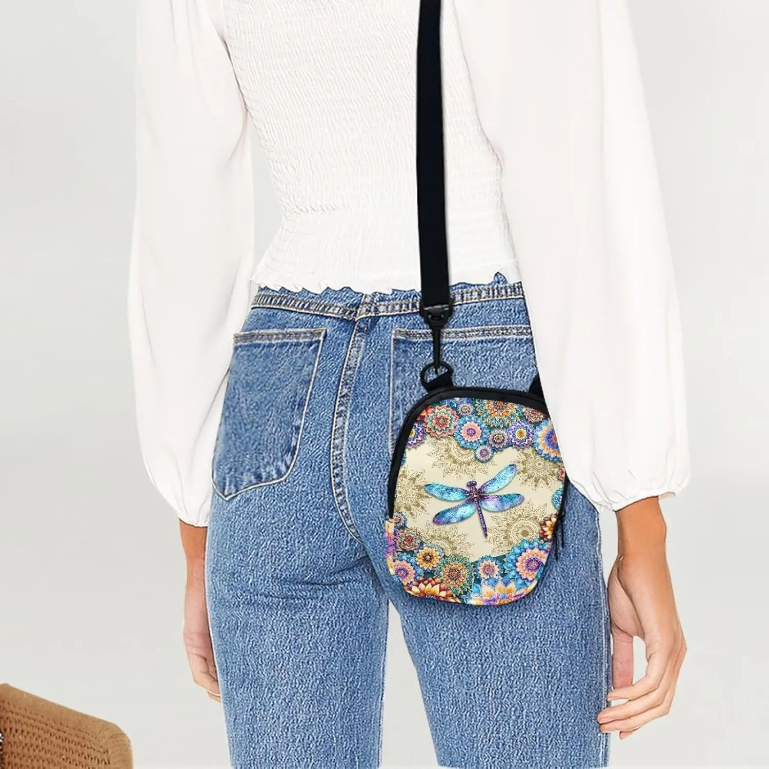 Suobstales Women Messenger Bag Mini Cross-Body Cell Phone Purse Shoulder Strap Wallet Pouch Bag Girls Crossbody Bag