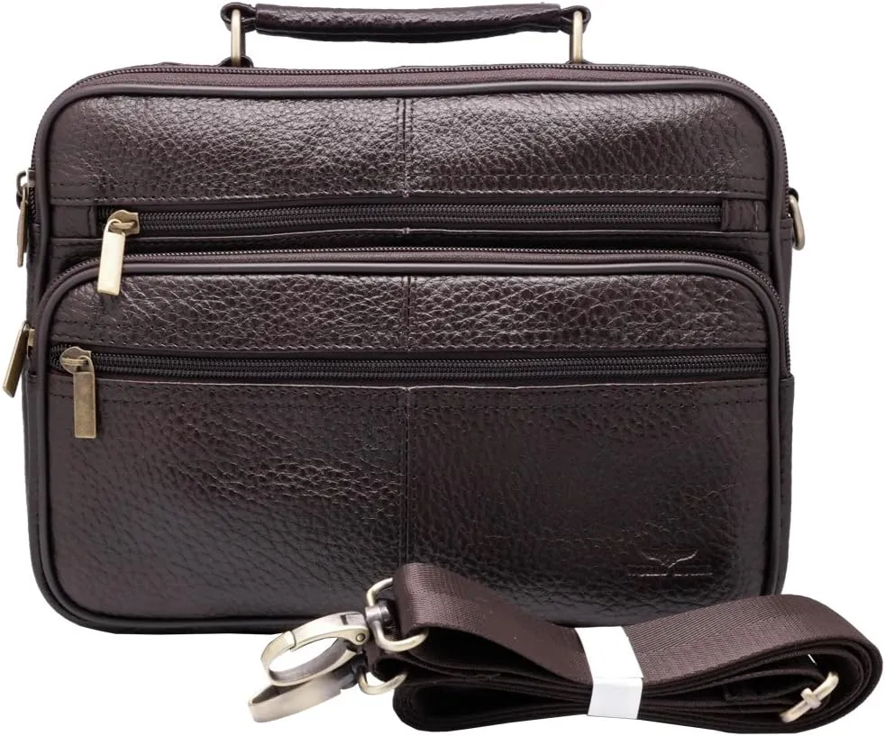 Tablet Cross body messenger bag and Handbag 2 in 1 Day bag Cowhide leather Tote Bag for Up to 10 Inch WK3