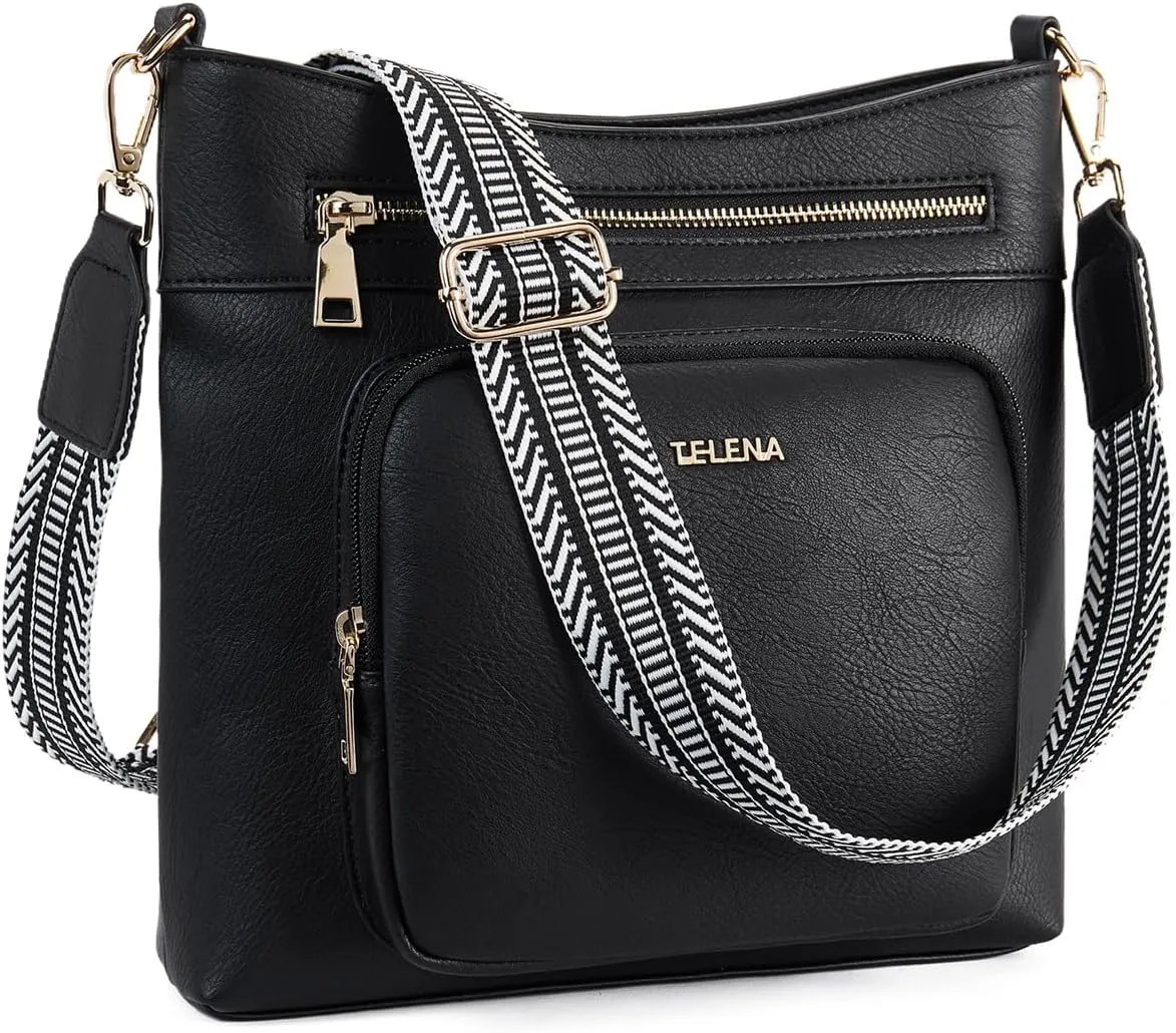 Telena Hobo Bags for Women Leather Purses Crossbody Bag Multi Pockets Large Shoulder Bags with Adjustable Strap
