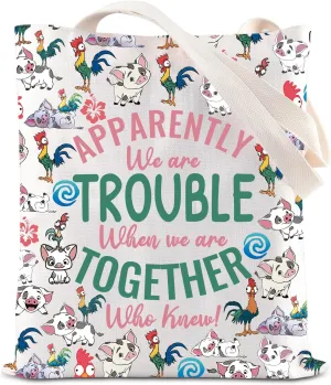 TGBJE Pua and Hei Hei Inspired Tote Bag Cartoon Movie Merchandise Gift Polynesian Princess Gift Ocean Princess Handle Bag (Pua apparently tote)