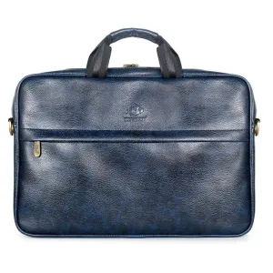 THE CLOWNFISH Noble Faux Leather 14 inch Laptop Messenger Bag Briefcase (Black)