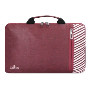 THE CLOWNFISH Rex Series: Laptop Sleeve with Comfortable Carry Handles | 15.6 inch | Maroon