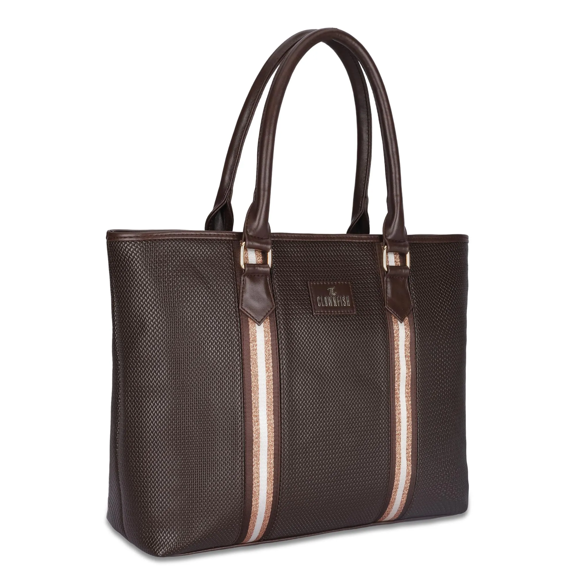 THE CLOWNFISH Sophitech Series Laptop Handbag | Faux Leather | 14 inch | Chocolate Brown