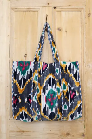 The Desert Mirage Reversible Velvet Tote Bag | Charcoal