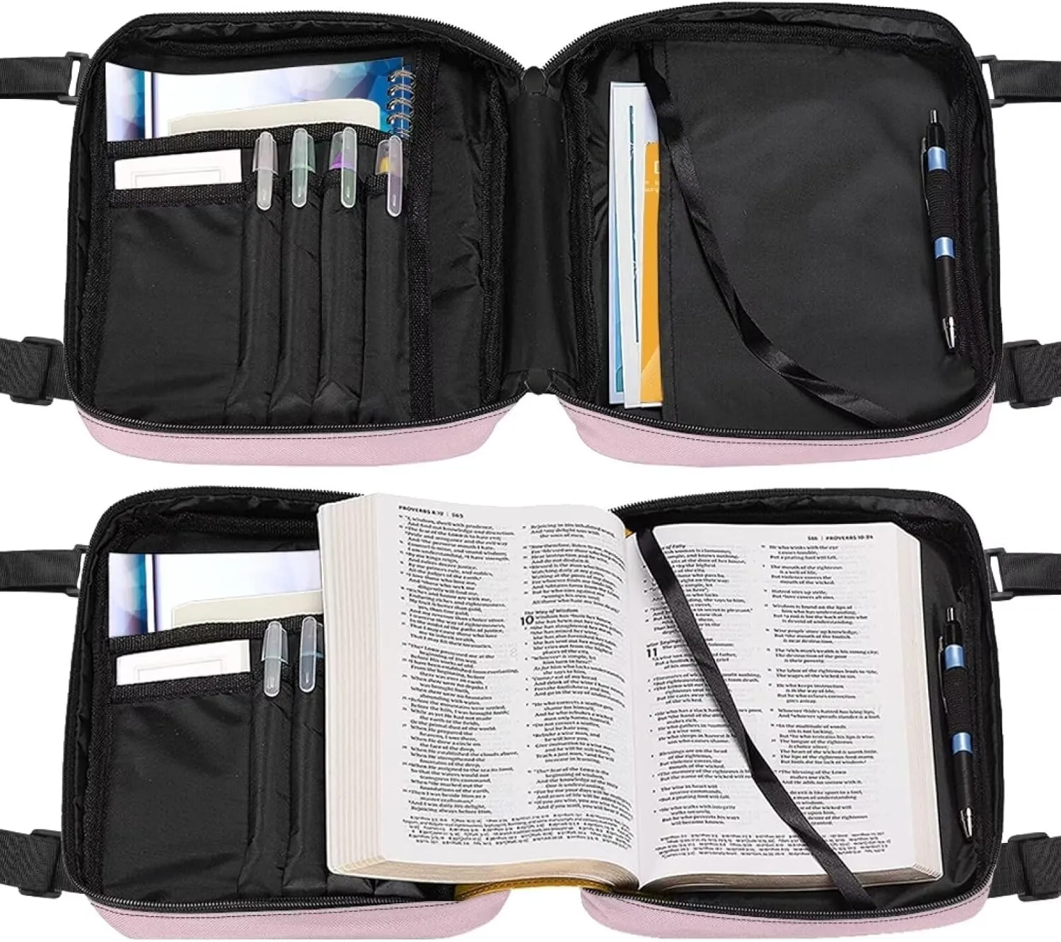 TODIYADDU Bible Covers for Women Men Large Size Bible Carrying Case for Church School Portable Bible Bag for Book Pens Gifts