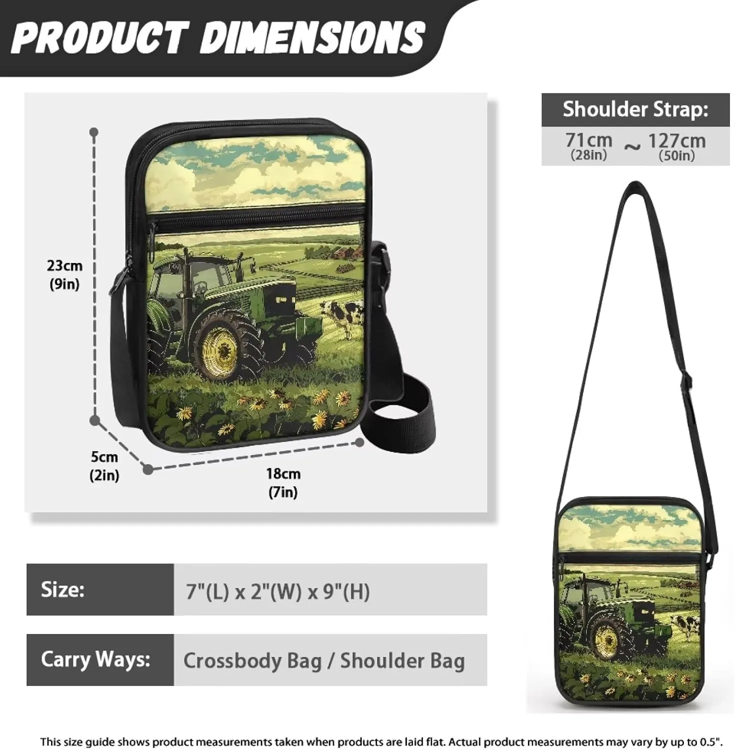 TODIYADDU Fashion Sling Bag for Women Crossbody Purse Messenger Bag with Front Pocket Portable Chest Bag Small Shoulder Bag