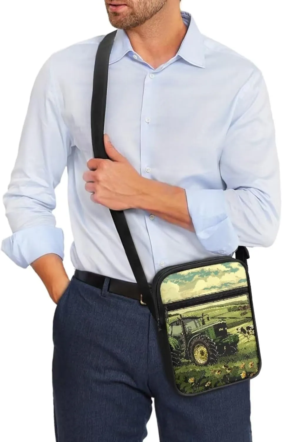 TODIYADDU Fashion Sling Bag for Women Crossbody Purse Messenger Bag with Front Pocket Portable Chest Bag Small Shoulder Bag