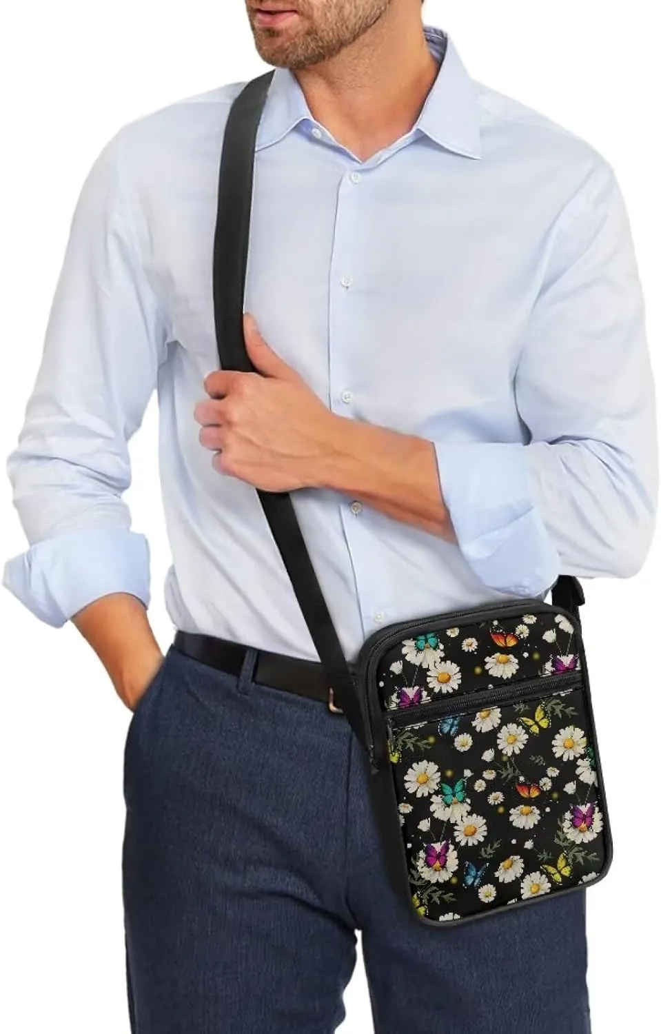 TODIYADDU Messenger Bag for Women Men Mini Shoulder Bag with Adjustable Straps Trendy Crossbody Sling Bag for Cell Phone Keys