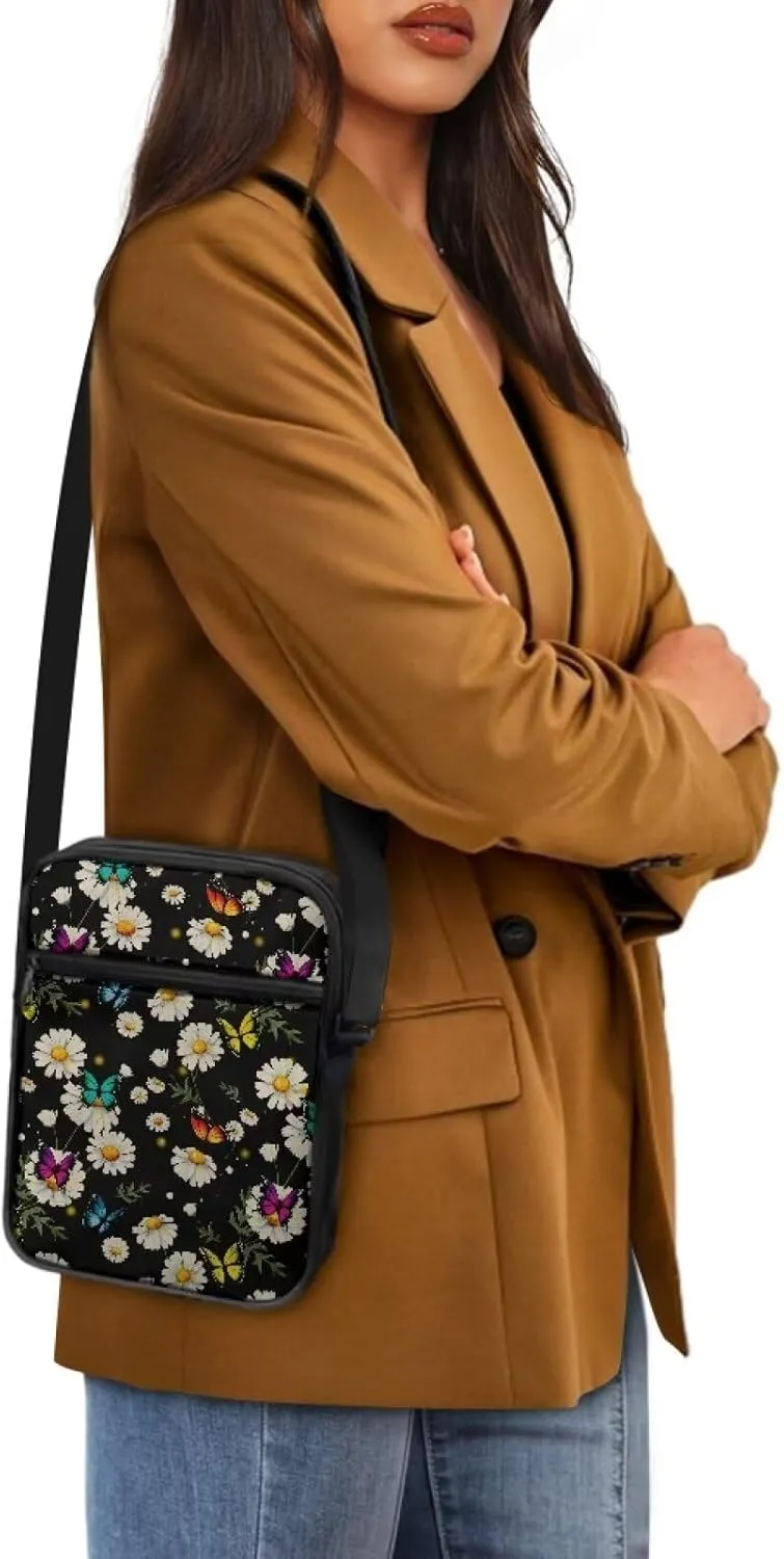 TODIYADDU Messenger Bag for Women Men Mini Shoulder Bag with Adjustable Straps Trendy Crossbody Sling Bag for Cell Phone Keys