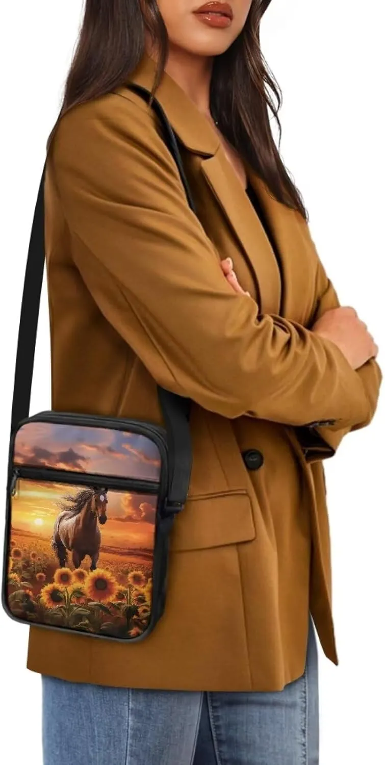 TODIYADDU Messenger Bag for Women Men Small Crossbody Purse with Adjustable Strap Travel Shoulder Bag Lightweight Handbags