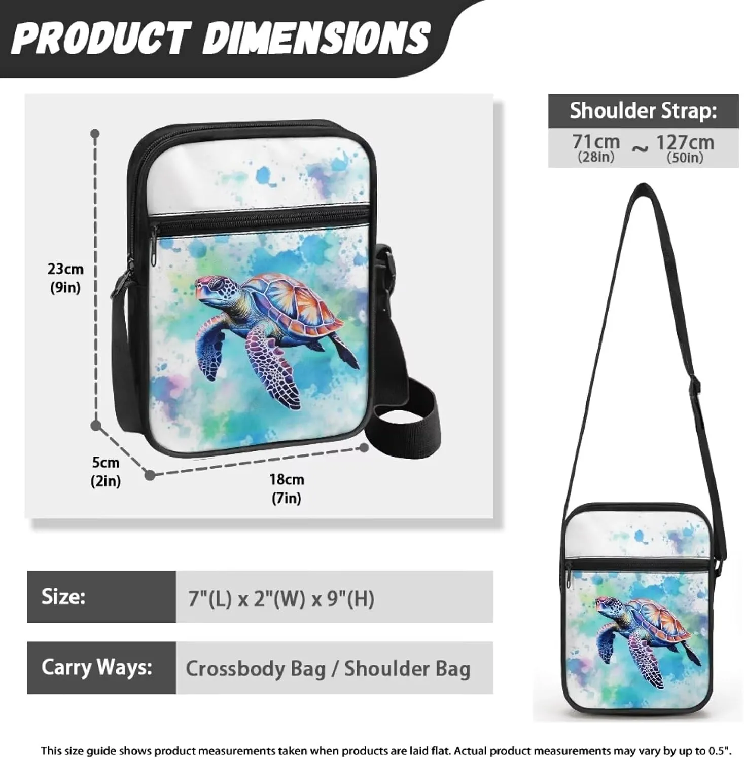 TODIYADDU Messenger Bag for Women Men Small Crossbody Purse with Adjustable Strap Travel Shoulder Bag Lightweight Handbags