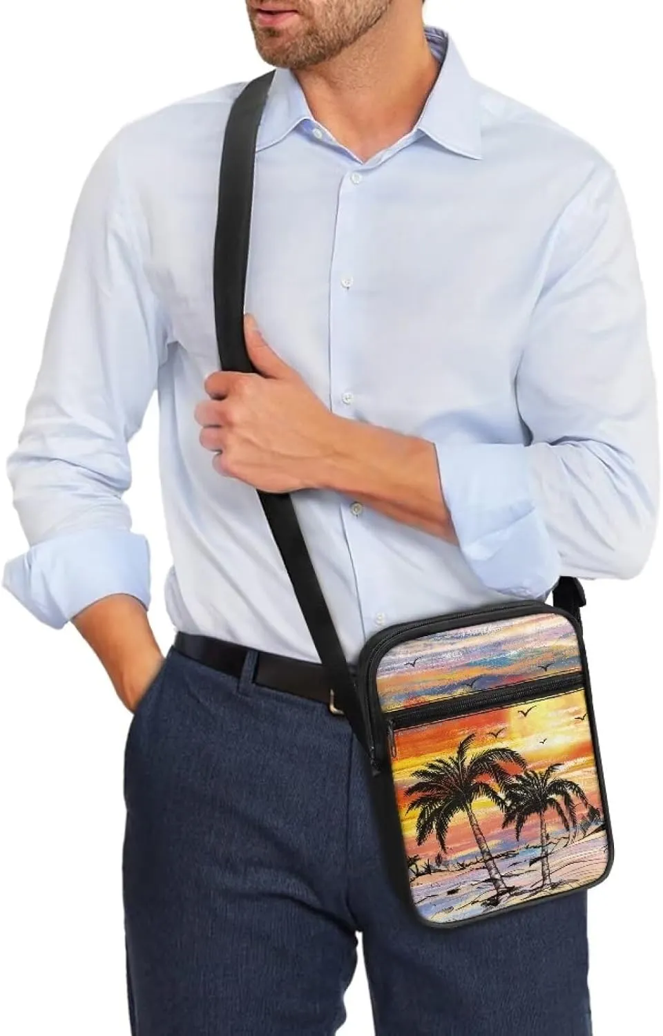 TODIYADDU Messenger Bag for Women Men Small Crossbody Purse with Adjustable Strap Travel Shoulder Bag Lightweight Handbags