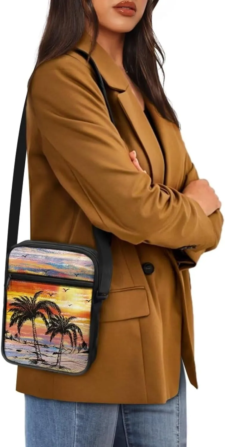 TODIYADDU Messenger Bag for Women Men Small Crossbody Purse with Adjustable Strap Travel Shoulder Bag Lightweight Handbags