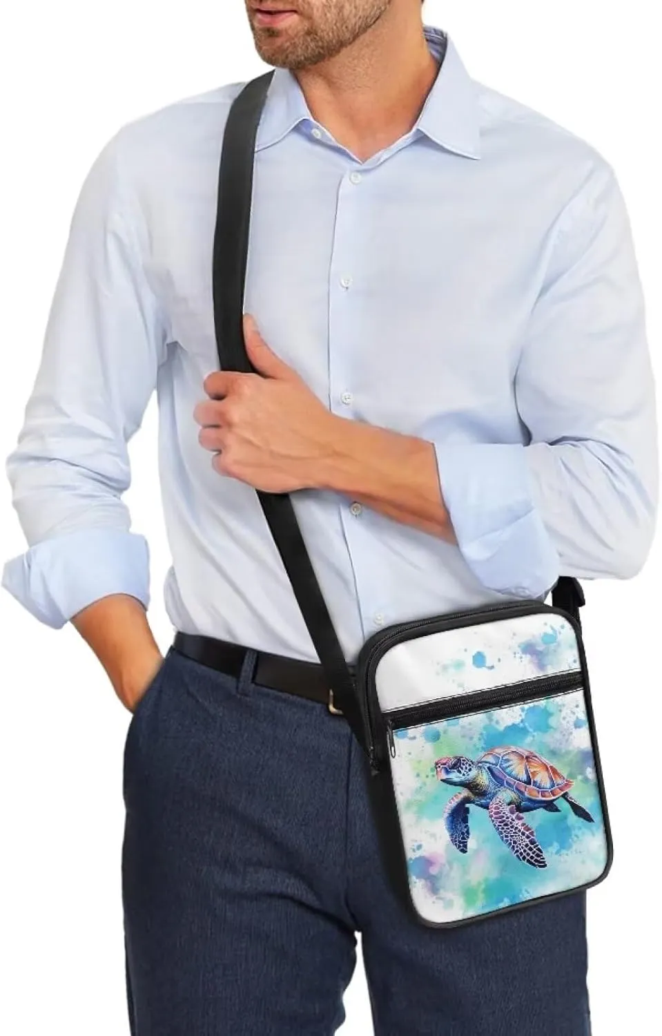 TODIYADDU Messenger Bag for Women Men Small Crossbody Purse with Adjustable Strap Travel Shoulder Bag Lightweight Handbags