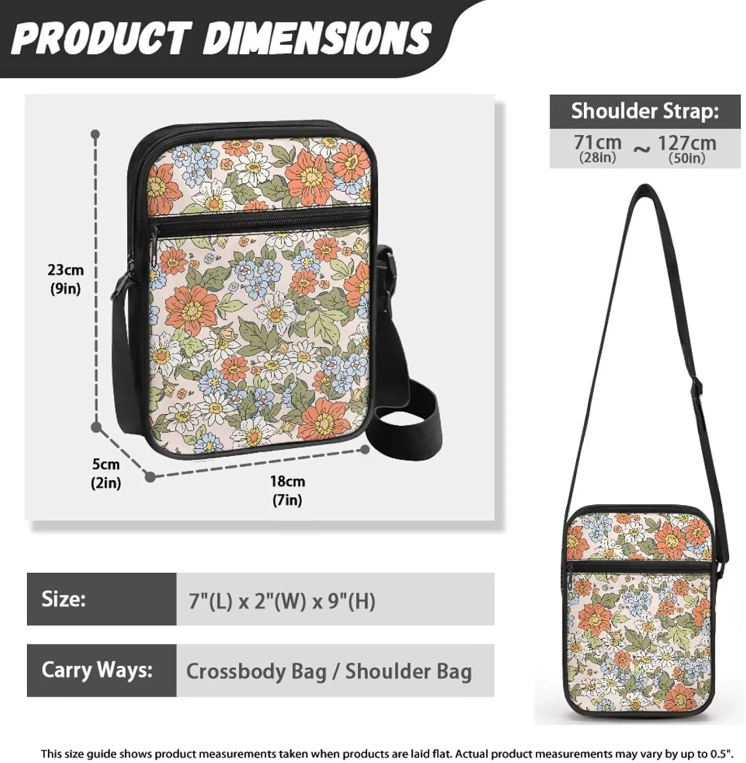 TODIYADDU Multifunctional Messenger Bag for Women Lightweight Sling Purse Chest Bag for Daily Use Portable Phone Bag Gifts