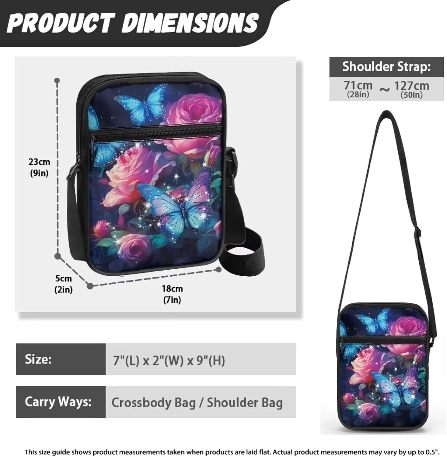 TODIYADDU Novelty Messenger Bag for Women Lightweight Sling Purse Chest Bag for Daily Items Cell Phone Purse Holder Wallet