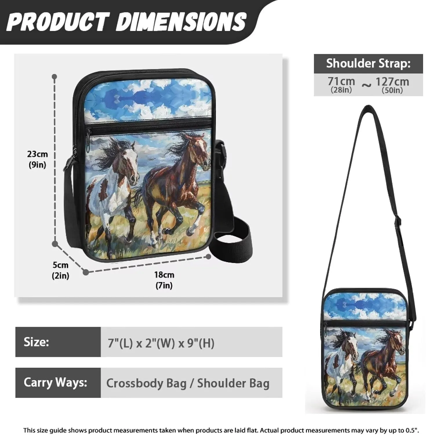TODIYADDU Novelty Messenger Bag for Women Lightweight Sling Purse Chest Bag for Daily Items Cell Phone Purse Holder Wallet