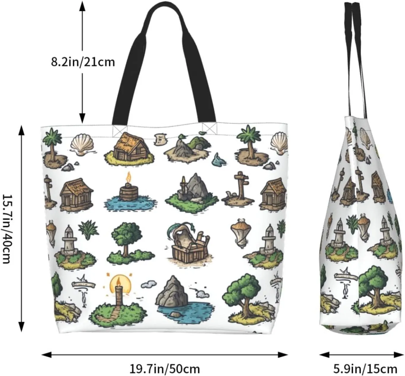 Tote Bag Beach Bag for Women Reusable Grocery Large Shopping Shoulder Bag Travel Handbag