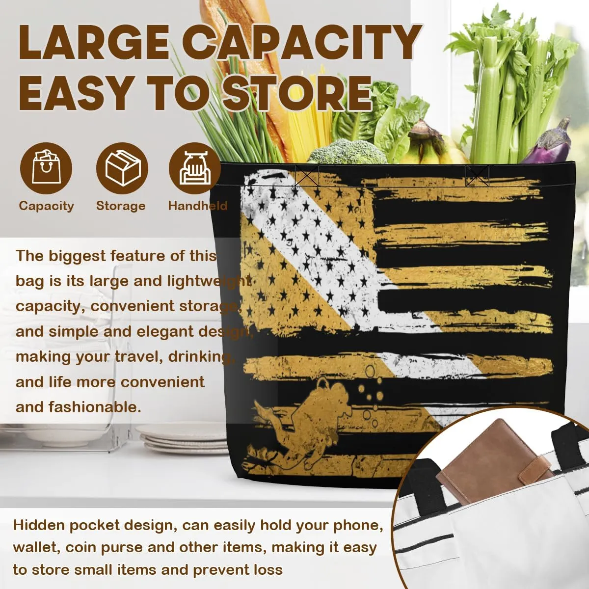 Tote Bag for Women Men Large Reusable Beach Shoulder Bags With Zipper for Gym Shopping Travel Gifts Yoga