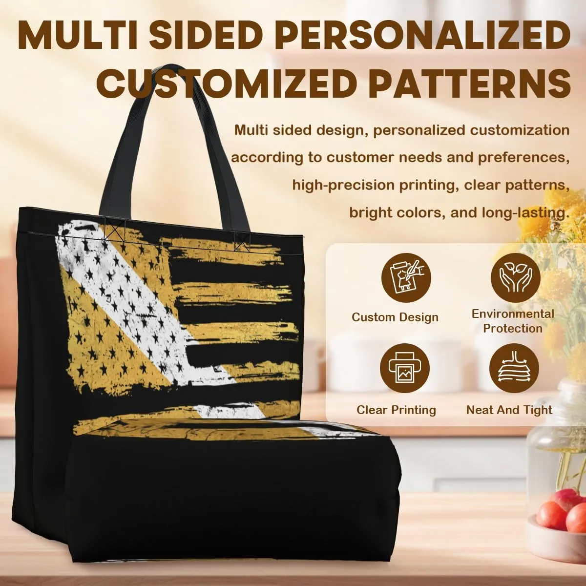 Tote Bag for Women Men Large Reusable Beach Shoulder Bags With Zipper for Gym Shopping Travel Gifts Yoga