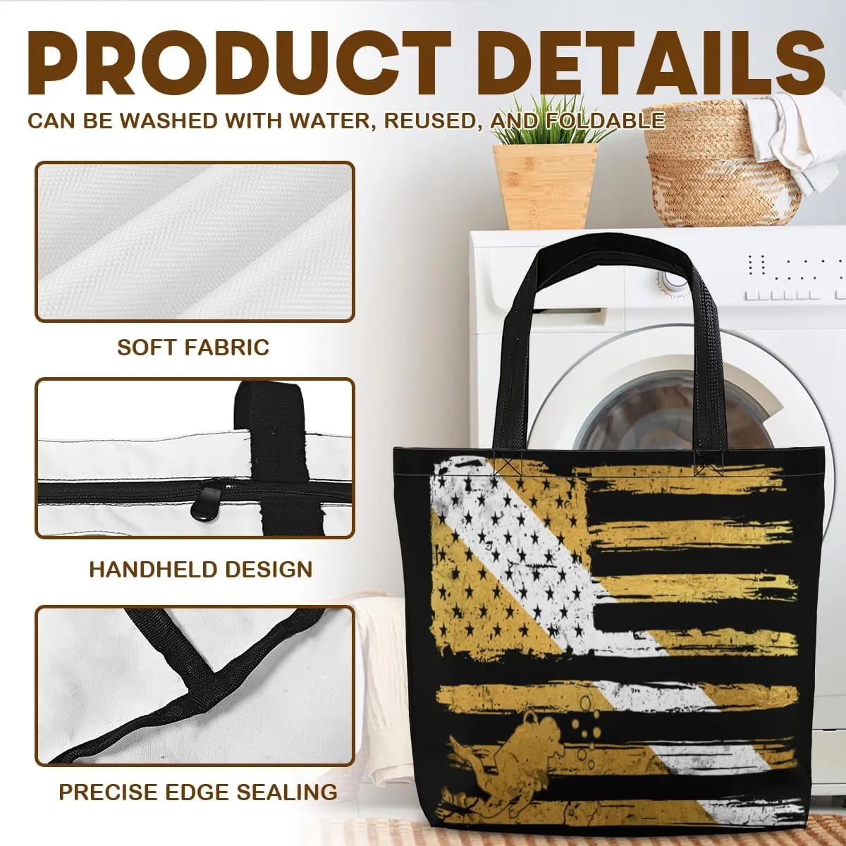 Tote Bag for Women Men Large Reusable Beach Shoulder Bags With Zipper for Gym Shopping Travel Gifts Yoga