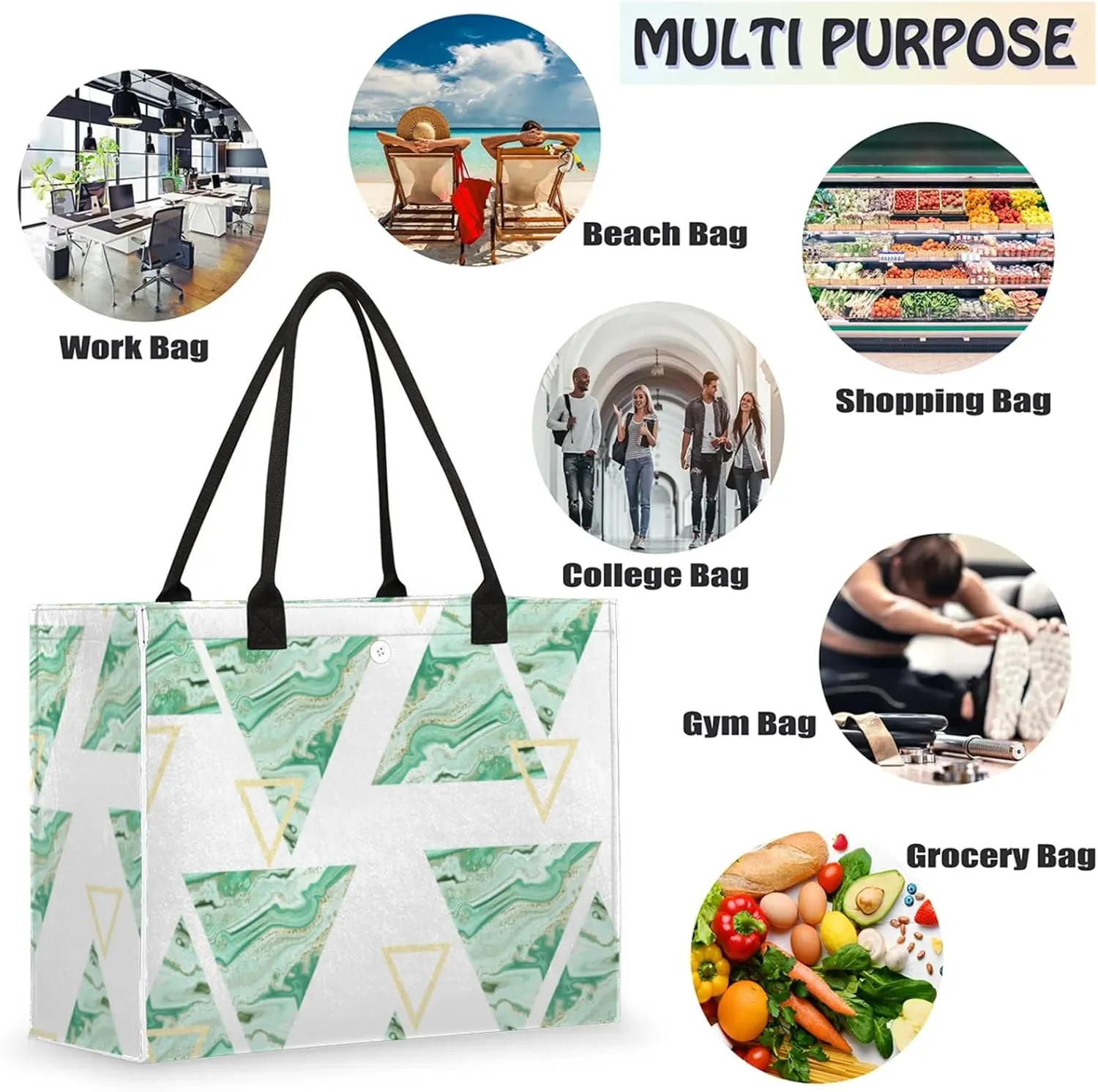 Tote Bag for Women Reusable Canvas Shoulder Bag
