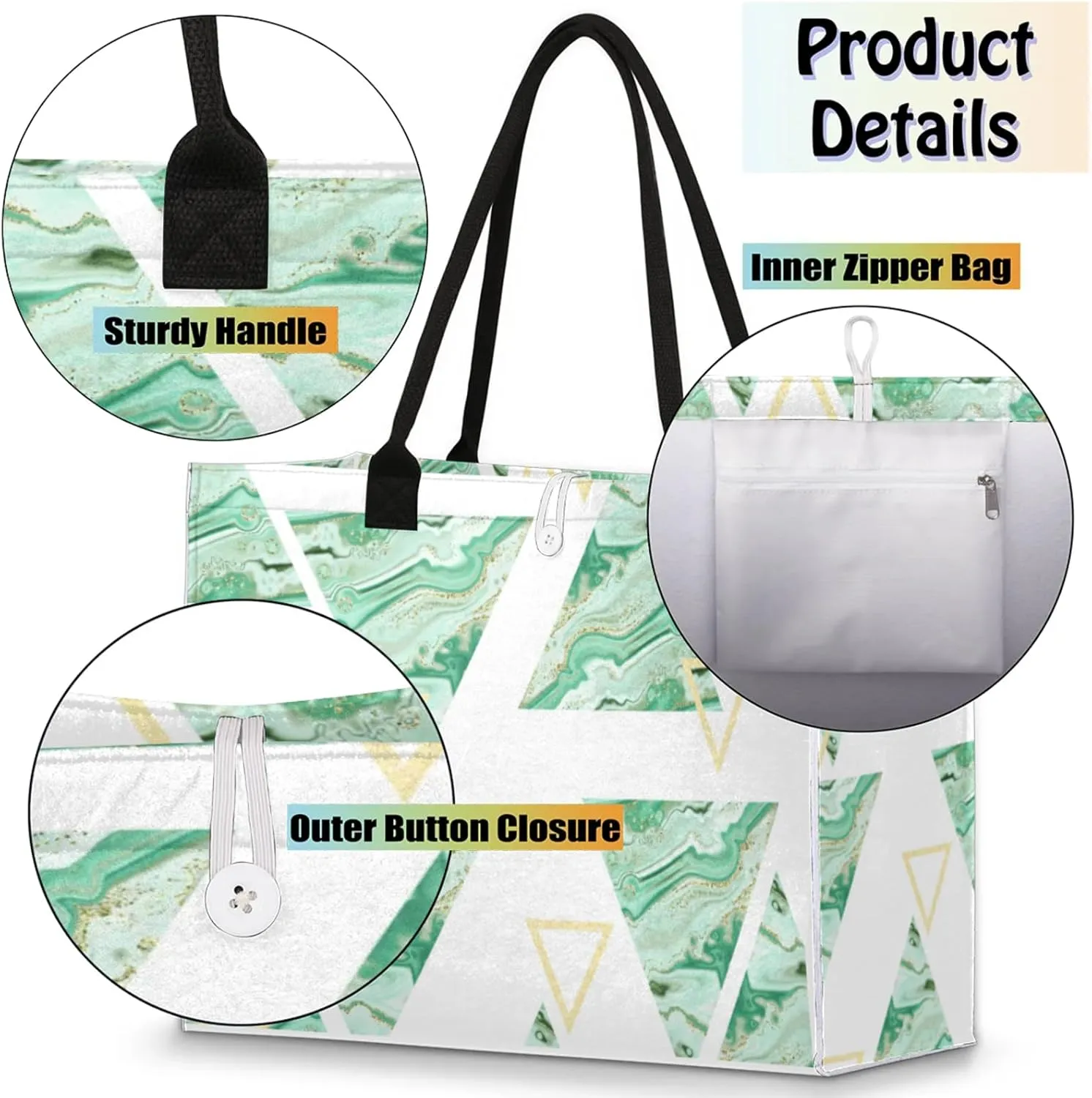 Tote Bag for Women Reusable Canvas Shoulder Bag