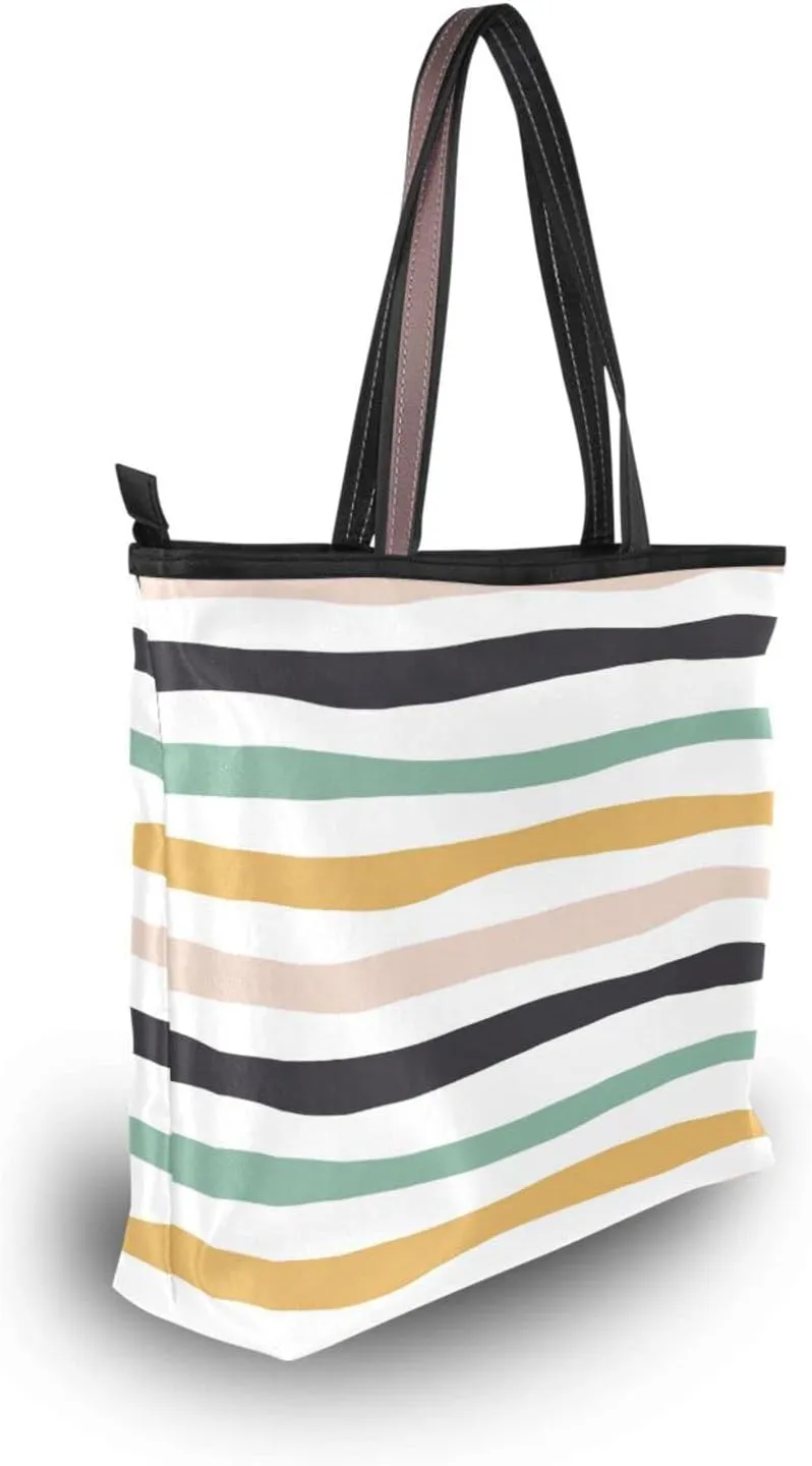 Tote Bag For Women Shoulder Bag for School Handbags for Beach Work Travel Large Tote Bag with Zipper