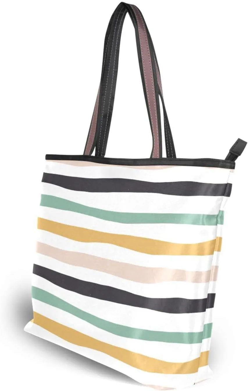 Tote Bag For Women Shoulder Bag for School Handbags for Beach Work Travel Large Tote Bag with Zipper