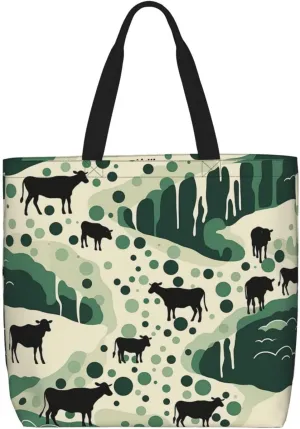 Tote Bag Large Capacity Grocery Bag With Zipper Cute Bunnys Shopping Bag Shoulder Bag for Women