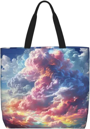 Tote Bag Large Capacity Grocery Bag With Zipper Cute Bunnys Shopping Bag Shoulder Bag for Women