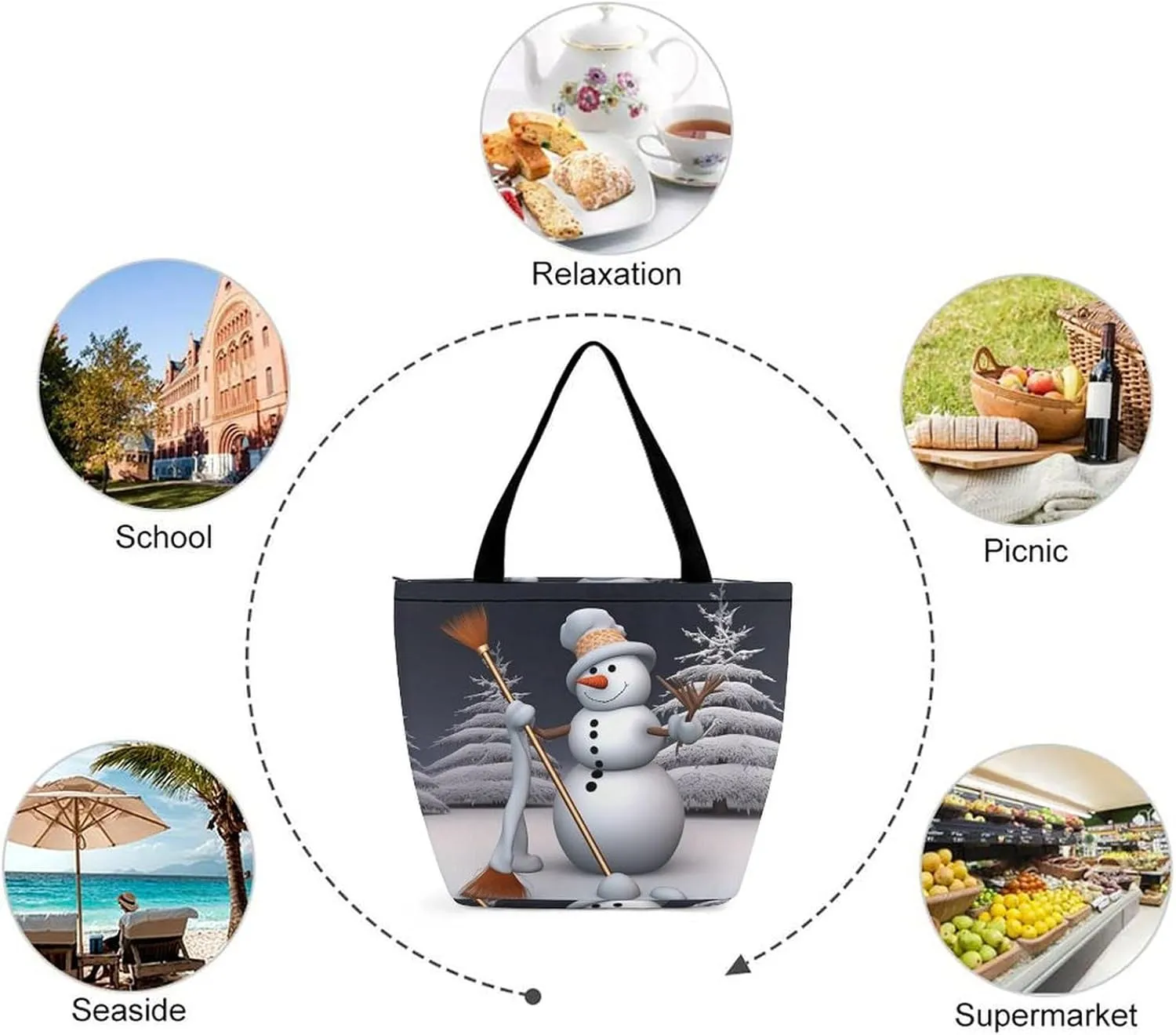 Tote Bag Reusable Grocery Bag Foldable Shopping Bag Extra Large Shoulder Bag Autumn Maple Leaves Tote Bag for Work