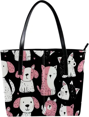 Tote Bags, Large Tote Bag, Women's Tote Handbags, Sheep Cat Dog Cartoon Animal, Tote Bag for Work