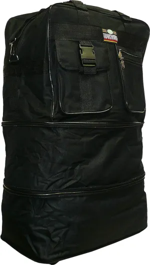 Transworld 303640 Expandable Rolling Duffel Wheeled Spinner Suitcase Luggage - Black (30 inch)