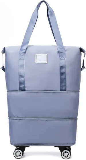 Travel Bag With Wheels, 2025 New Large Capacity Travel Bag - Universal Wheel Removable, Suitable For Business Trips And Travels, Can Be Carried By Hand, Shoulder, Or On Wheels (Blue)