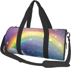 Travel Duffel Bag Foldable Weekender Overnight Bag Star in Rainbow Sky Sports Tote Gym Bags Large Capacity Lightweight Carry On Luggage Bags for Men Women