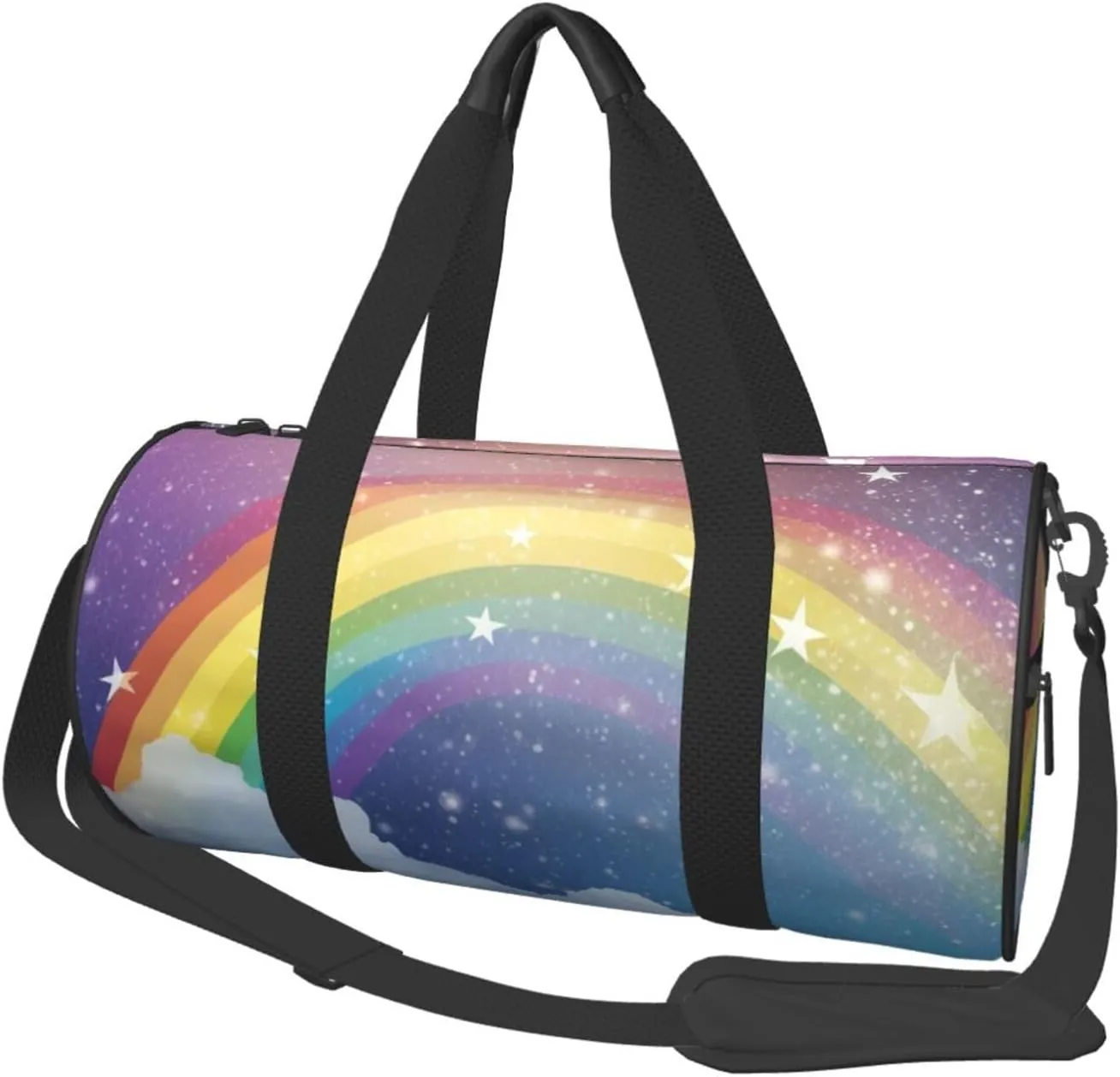 Travel Duffel Bag Foldable Weekender Overnight Bag Star in Rainbow Sky Sports Tote Gym Bags Large Capacity Lightweight Carry On Luggage Bags for Men Women