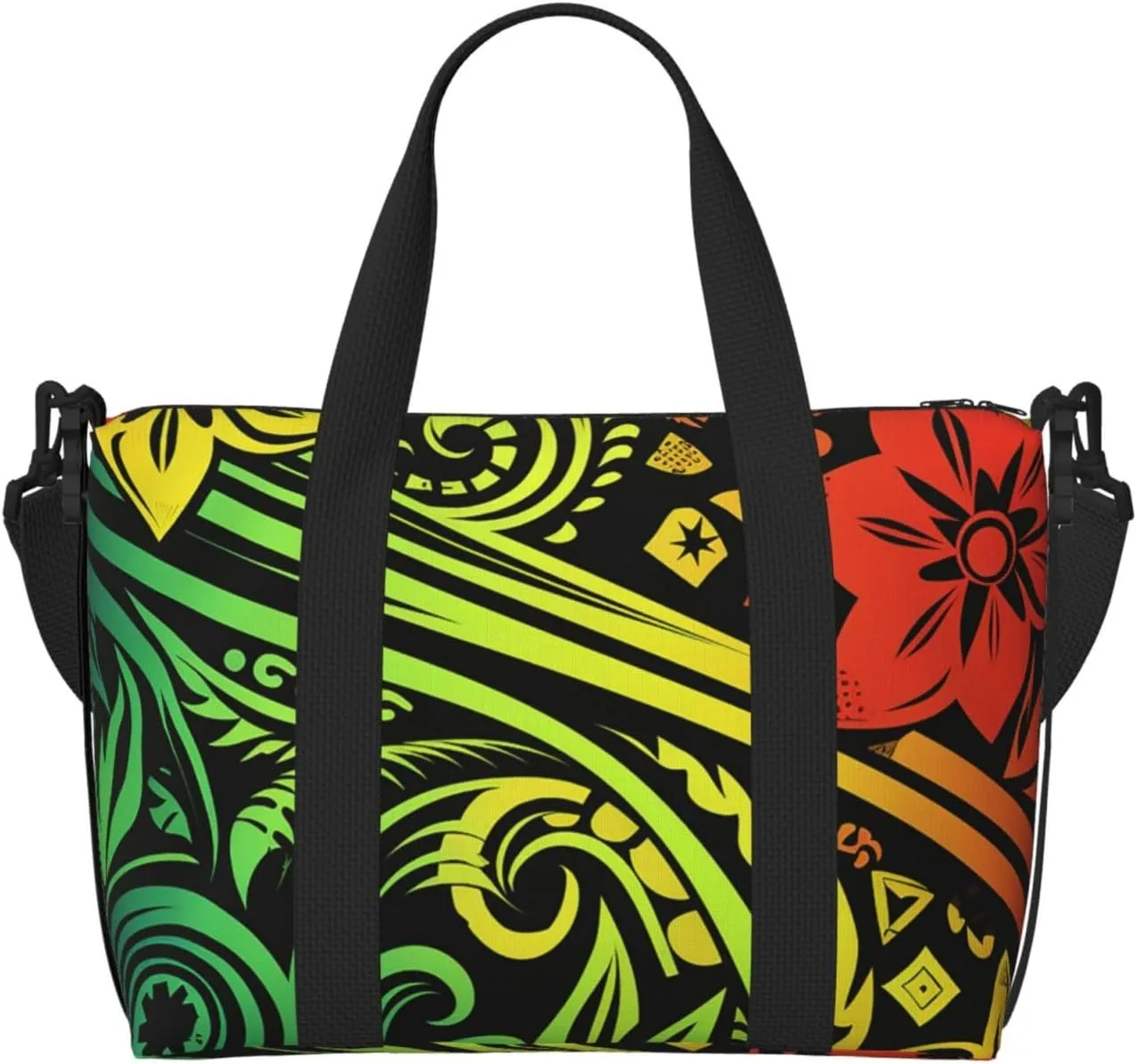 Travel Duffel Bag for Women Men Weekender Bags Sports Gym Bag Hawaiian tribal style Travel Bag Carry on Overnight Bag Waterproof Luggage Bag with Shoulder Strap