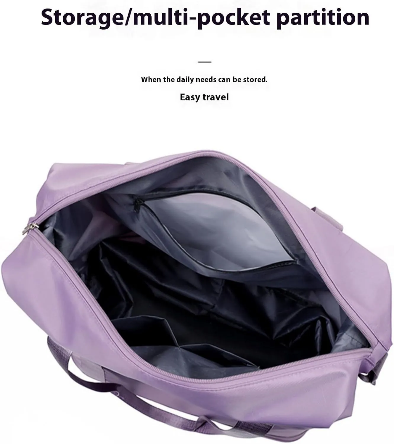 Travel Duffel Bag with Wheels, Expandable Foldable Rolling Luggage Bag with Detachable Wheels for Wome, Rolling Duffle Bag, Carry On, Large Weekend Bag Overnight Bag (Light Purple)