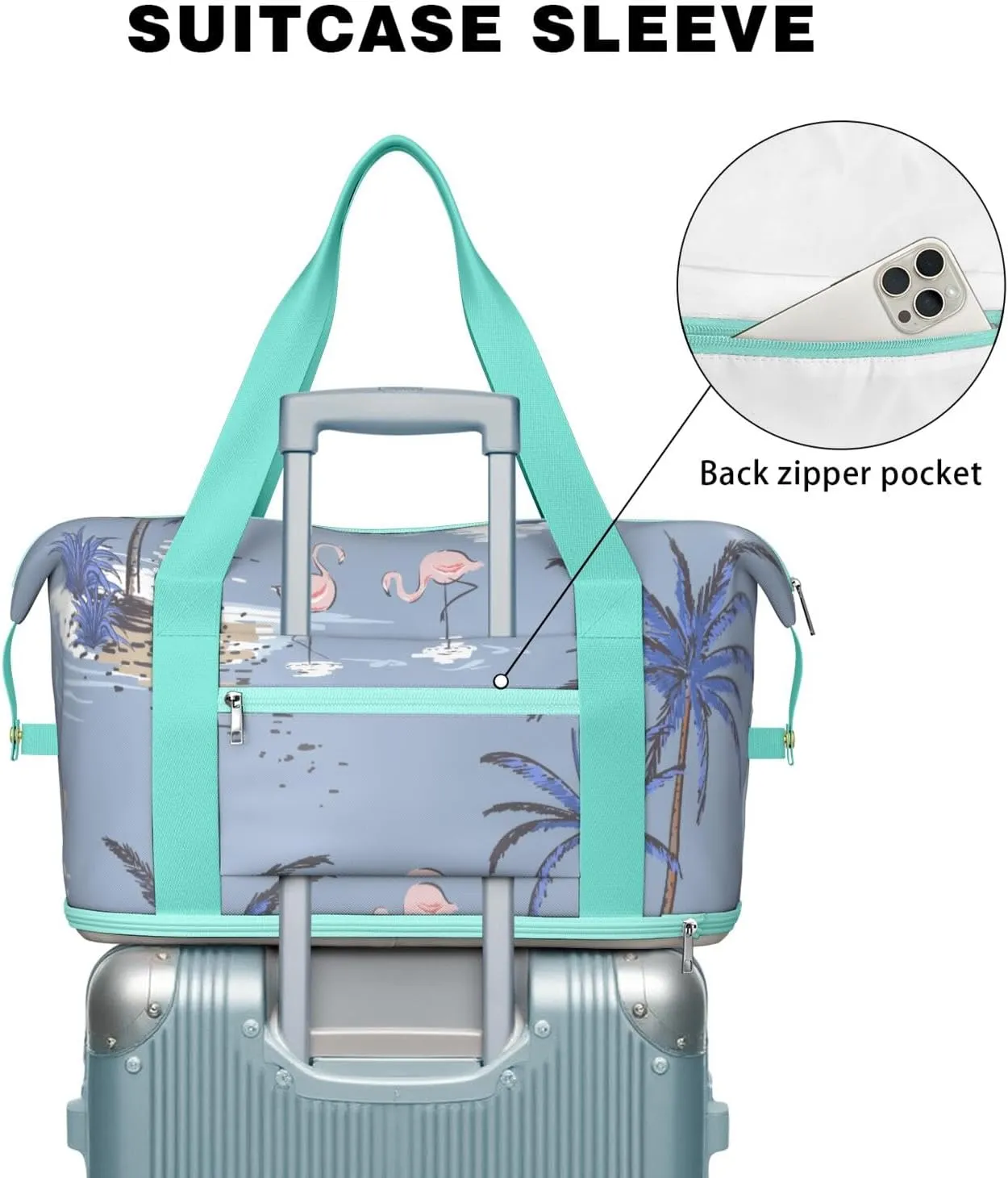 Travel Duffel Bag,Large Weekender Tote for Women,Gym Duffel Bag with Wet Pocket, Shoulder Weekender Overnight Bag for Women
