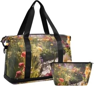 Travel Duffel Gym Sports Luggage Bag Expandable Large Capacity Garden Sports Bag for Women and Men
