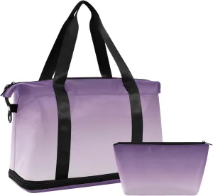Travel Duffel Gym Sports Luggage Bag Expandable Large Capacity Gradient Purple To White Sports Bag for Women and Men