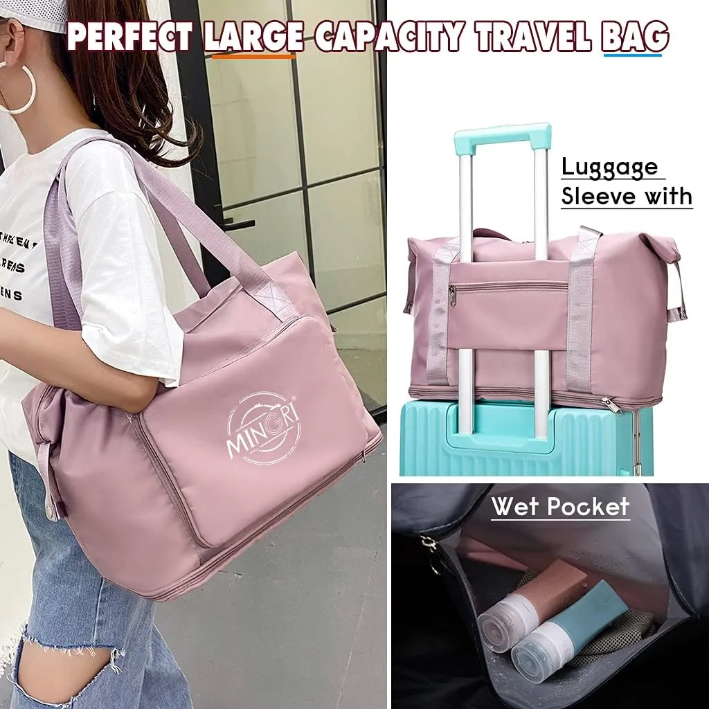 Travel Duffel Tote Bag,Travel Weekender Overnight Bags Women Carry On Bag Totes for Airplanes,Sports Gym Duffle with Trolley Sleeve